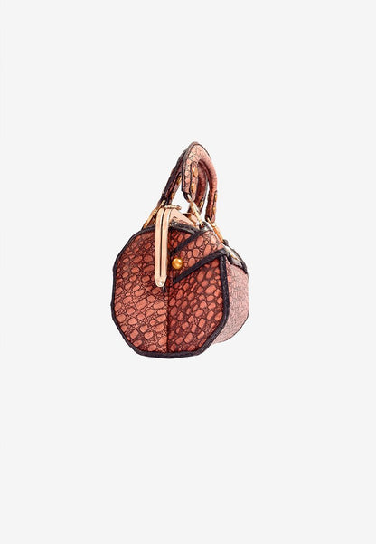 Can Bag in Retro Clasp Brown Crocskin