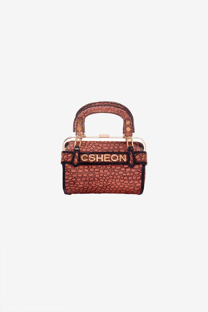 Can Bag in Retro Clasp Brown Crocskin